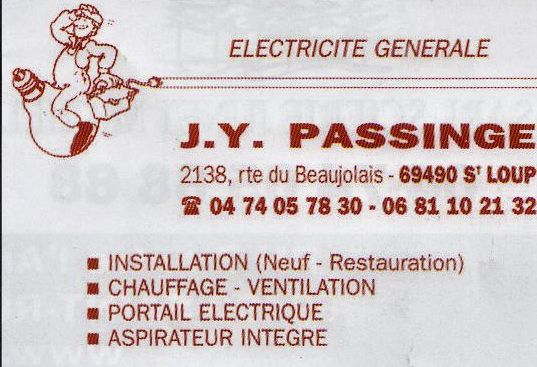 Electriciter J-Y PASSINGE